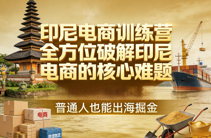 印尼电商训练营，全方位破解印尼电商的核心难题，普通人也能出海掘金-智云网创 - 网创副业项目资源站