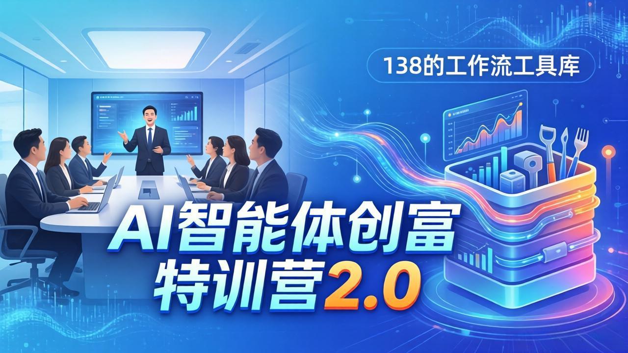 AI智能体创富训练营2.0:3天闭门直播+视频课+工具库,从0到1搭建智能体附138个工作流-智云网创 - 网创副业项目资源站