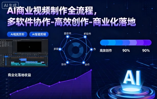 AI商业视频制作全流程，多软件协作-高效创作-商业化落地-智云网创 - 网创副业项目资源站