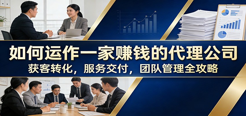 如何运作一家赚钱的代理公司：获客转化，服务交付，团队管理全攻略-智云网创 - 网创副业项目资源站