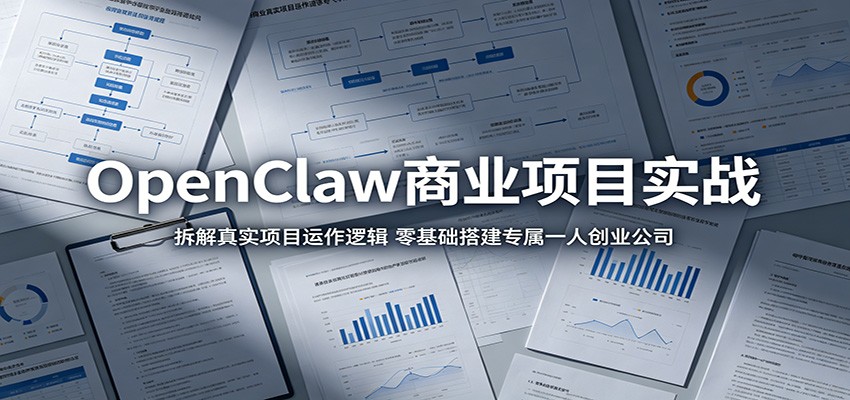 OpenClaw商业项目实战：拆解真实项目运作逻辑，零基础搭建专属一人创业公司-智云网创 - 网创副业项目资源站