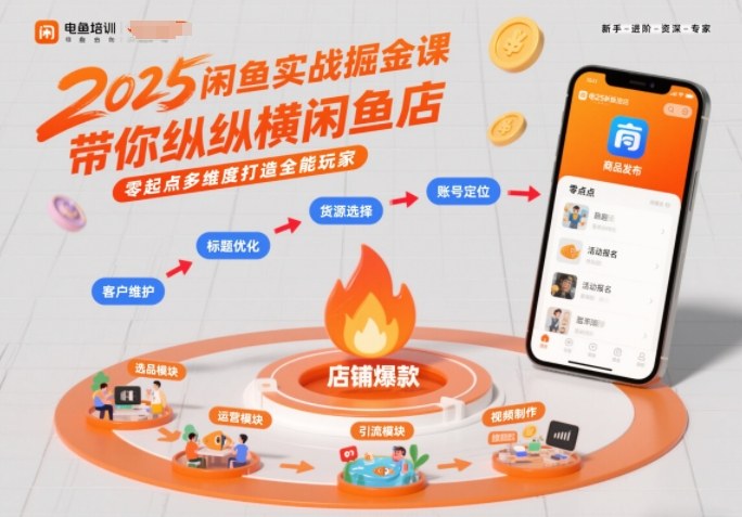 2025闲鱼实战掘金课，带你纵横闲鱼店，零起点多维度打造全能玩家-智云网创 - 网创副业项目资源站