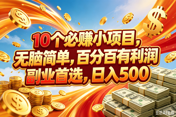 (18918期)10个必赚的小项目,百分百赚元子,无脑简单,副业首选,日入500+-智云网创 - 网创副业项目资源站