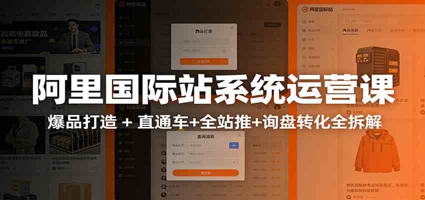 阿里国际站运营实战课：从店铺布局到TOP10旺铺，数据化运营，推广全攻略-智云网创 - 网创副业项目资源站