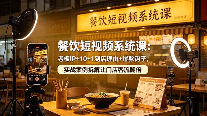 (18712期)餐饮短视频系统课:老板IP+10+1到店理由+爆款钩子,实战案例拆解让门店客流翻倍-智云网创 - 网创副业项目资源站