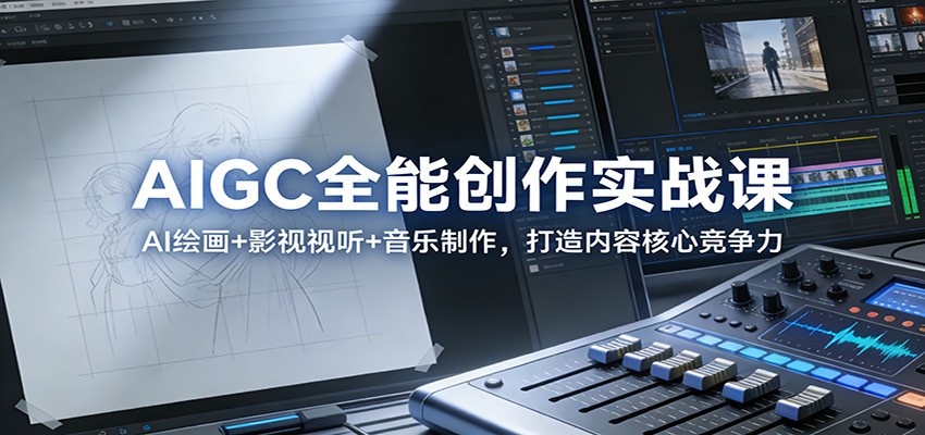 AIGC全能创作实战课：AI绘画+影视视听+音乐制作，打造内容核心竞争力-智云网创 - 网创副业项目资源站