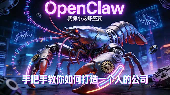 OpenClaw,小龙虾-从产品到爆款的成长之路,手把手教你如何打造一个人的公司-智云网创 - 网创副业项目资源站