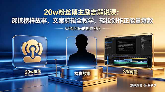 20w粉丝博主励志解说课:深挖榜样故事,文案剪辑全教学,轻松创作正能量爆款-智云网创 - 网创副业项目资源站