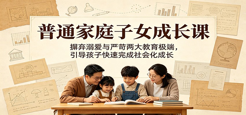 普通家庭子女成长课:摒弃溺爱与严苛两大教育极端,引导孩子快速完成社会化成长-智云网创 - 网创副业项目资源站