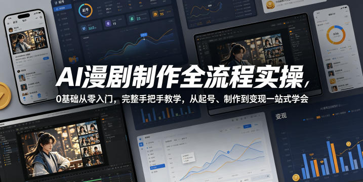 AI漫剧制作全流程实操，0基础从零入门，完整手把手教学，从起号、制作到变现一站式学会-智云网创 - 网创副业项目资源站