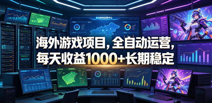 海外游戏项目,全自动运营,每天收益1000+长期稳定【揭秘】-智云网创 - 网创副业项目资源站
