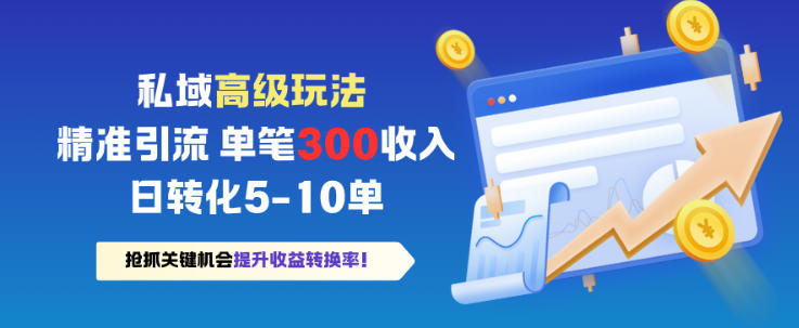 私域高级玩法,精准引流,单笔3张收益,日转化5-10单-智云网创 - 网创副业项目资源站