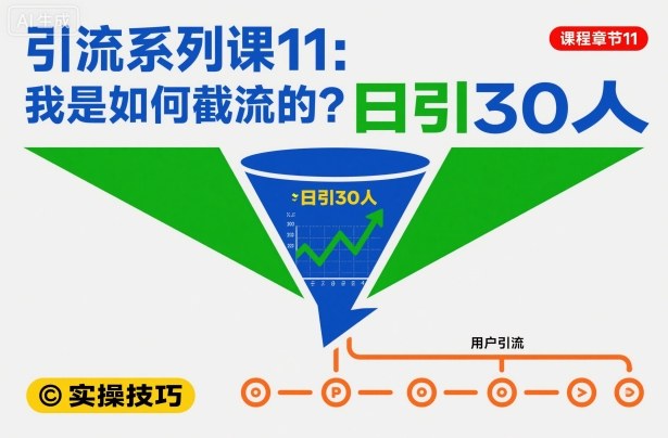 引流系列课11：我是如何截流的？日引30人【文档】-智云网创 - 网创副业项目资源站