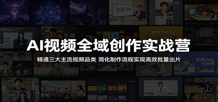 AI视频全域创作实战营：精通三大主流视频品类，简化制作流程实现高效批量出片-智云网创 - 网创副业项目资源站