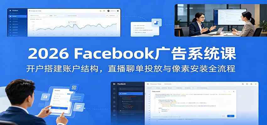 2026 Facebook广告系统课：开户搭建账户结构，直播聊单投放与像素安装全流程-智云网创 - 网创副业项目资源站