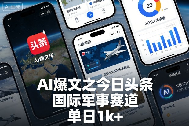 AI爆文之今日头条，国际军事赛道，单日1k+-智云网创 - 网创副业项目资源站