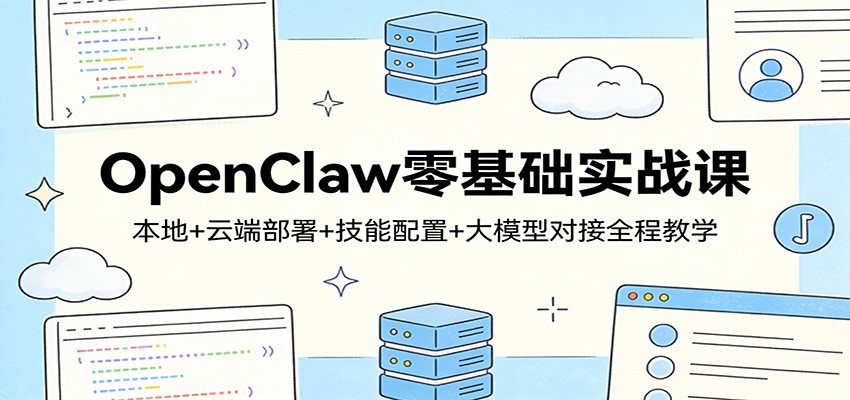 OpenClaw零基础实战课：本地+云端部署+技能配置+大模型对接全程教学-智云网创 - 网创副业项目资源站
