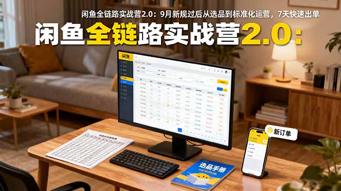 闲鱼全链路实战营2.0:9月新规过后从选品到标准化运营,7天快速出单-智云网创 - 网创副业项目资源站