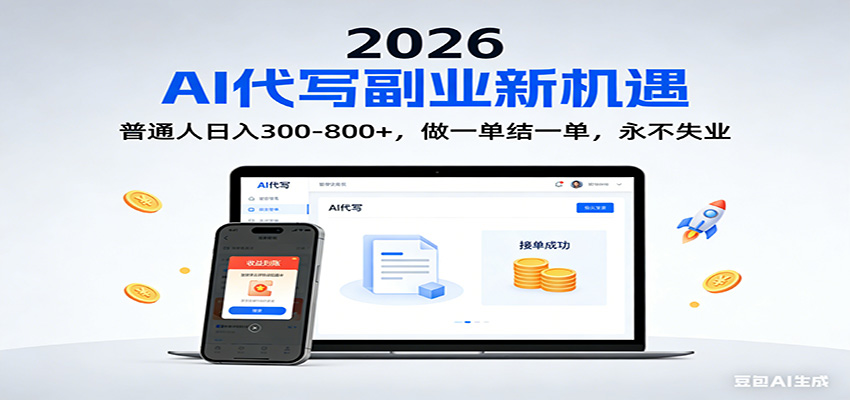 2026 副业首选！AI 代写日入 300-800，普通人0门槛，做一单结一单！-智云网创 - 网创副业项目资源站