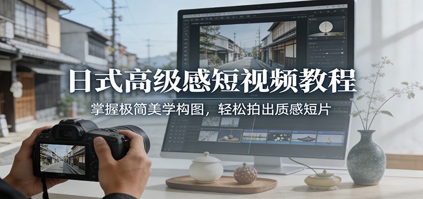 日式高级感短视频教程:掌握极简美学构图,轻松拍出质感短片-智云网创 - 网创副业项目资源站