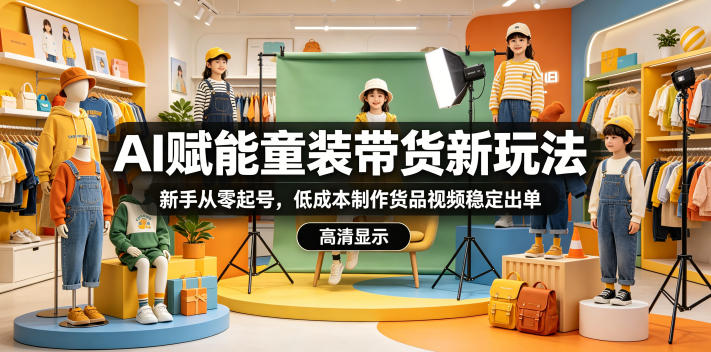 AI赋能童装带货新玩法，新手从零起号，低成本制作货品视频稳定出单-智云网创 - 网创副业项目资源站