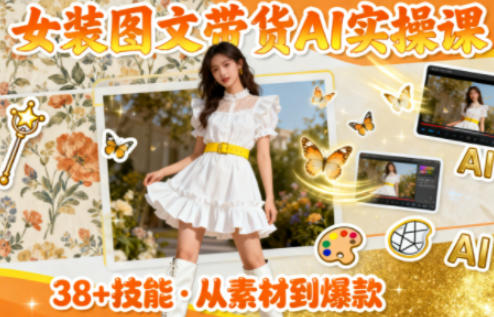 女装图文带货的AI实操课，覆盖38个实用技能，快速提升素材制作效率-智云网创 - 网创副业项目资源站