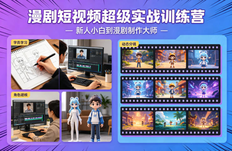 漫剧短视频超级实战训练营,新人小白到漫剧制作大师-智云网创 - 网创副业项目资源站