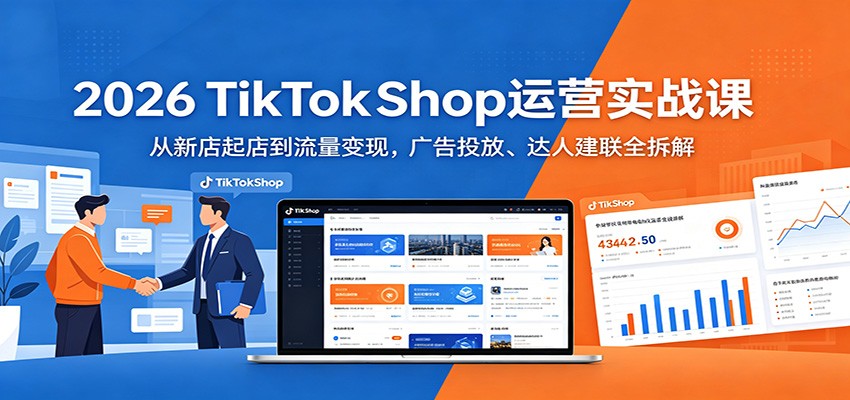 2026 TikTokShop运营实战课：从新店起店到流量变现，广告投放、达人建联全拆解-智云网创 - 网创副业项目资源站