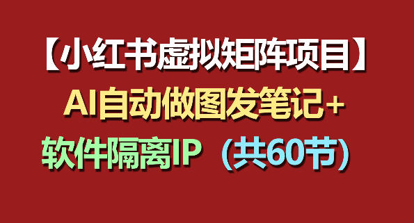小红书虚拟矩阵项目:软件隔离IP+AI自动做图发笔记(共60节)-智云网创 - 网创副业项目资源站