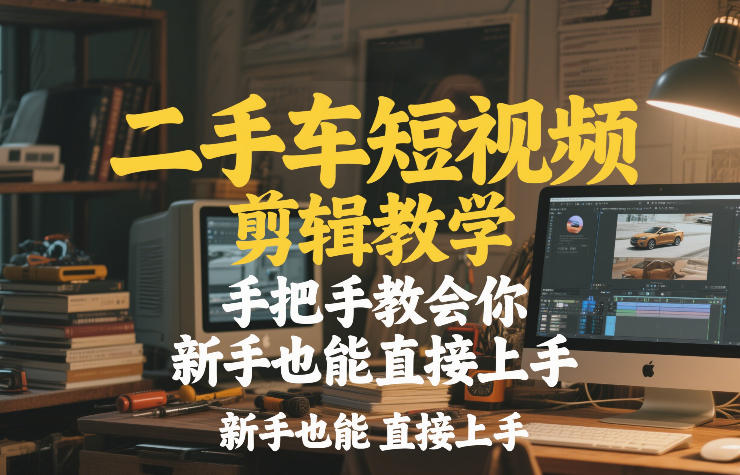 二手车短视频剪辑教学,手把手教会你,新手也能直接上手-智云网创 - 网创副业项目资源站