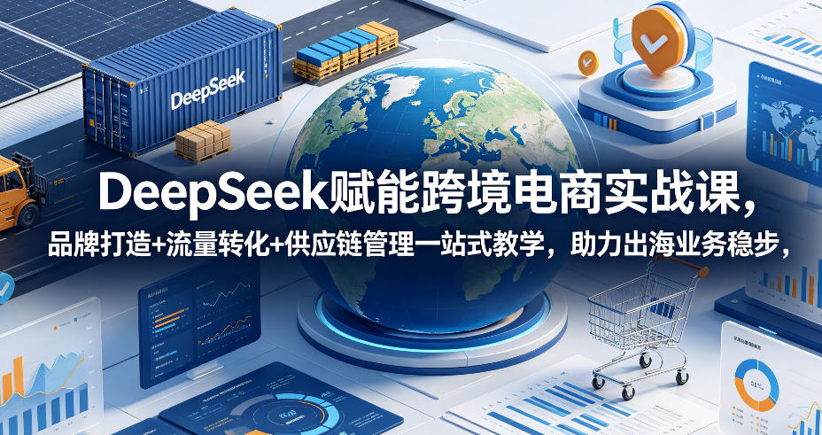DeepSeek赋能跨境电商实战课,品牌打造+流量转化+供应链管理一站式教学,助力出海业务稳步发展-智云网创 - 网创副业项目资源站