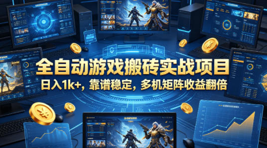 全自动游戏搬砖实战项目,日入1k+,靠谱稳定,多机矩阵收益翻倍【揭秘】-智云网创 - 网创副业项目资源站