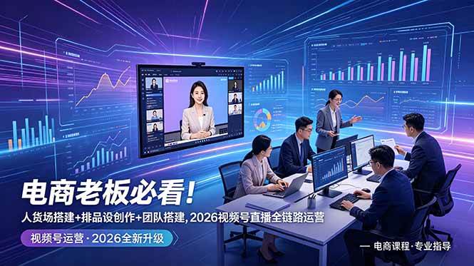 (18845期)电商老板必看!人货场搭建+排品设计+素材创作+团队搭建,2026视频号直播全链路运营-智云网创 - 网创副业项目资源站