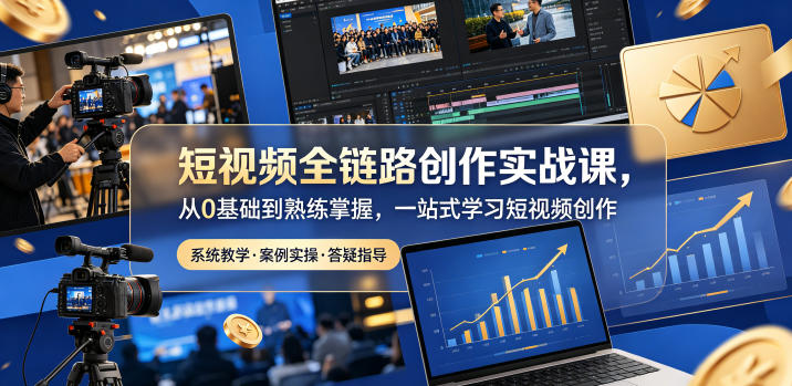 短视频全链路创作实战课,从0基础到熟练掌握,一站式学习短视频创作-智云网创 - 网创副业项目资源站