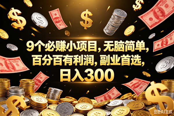 (18881期)9个必赚的小项目,百分百赚元子,无脑简单,副业首选,日入300+-智云网创 - 网创副业项目资源站