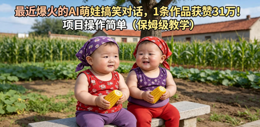 最近爆火的AI萌娃搞笑对话,1条作品获赞31W,项目操作简单(保姆级教学)-智云网创 - 网创副业项目资源站