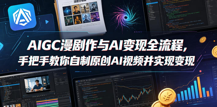AIGC漫剧创作与AI变现全流程,手把手教你自制原创AI视频并实现变现-智云网创 - 网创副业项目资源站