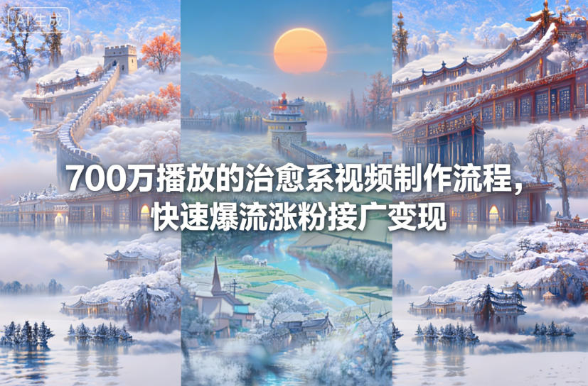 700万播放的治愈系视频制作流程，快速爆流涨粉接广变现-智云网创 - 网创副业项目资源站