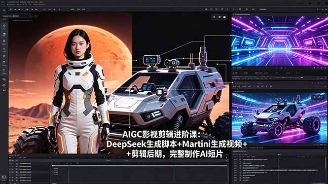 AIGC影视剪辑进阶课:DeepSeek生成脚本+Martini生成视频+剪辑后期,完整制作AI短片-智云网创 - 网创副业项目资源站