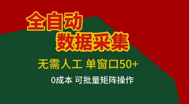 全自动数据采集项目,无需人工,单窗口可达50+收益,操作简单无难度,一个人也能轻松实现矩阵【揭秘】-智云网创 - 网创副业项目资源站