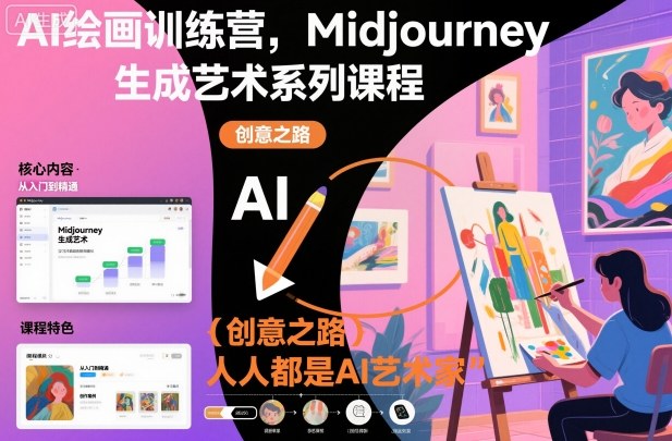 AI绘画训练营，Midjourney生成艺术系列课程，人人都是AI艺术家-智云网创 - 网创副业项目资源站