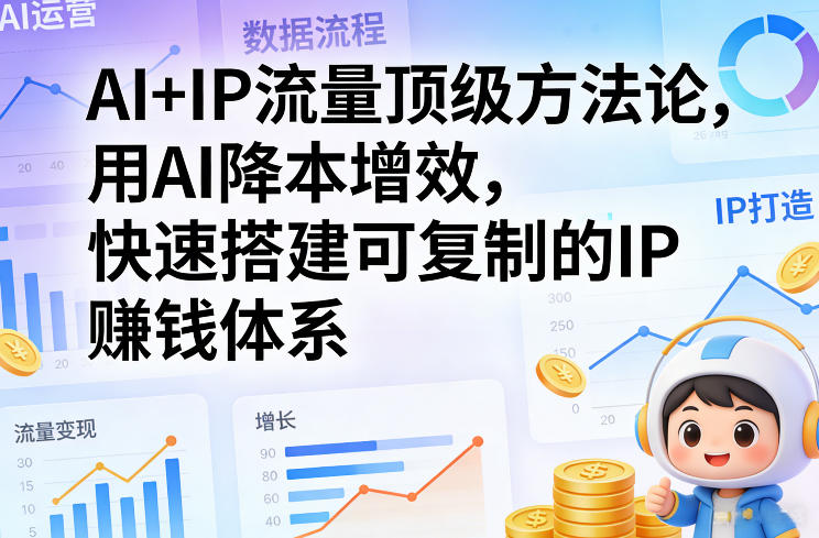 AI+IP流量顶级方法论,用AI降本增效,快速搭建可复制的IP賺钱体系-智云网创 - 网创副业项目资源站