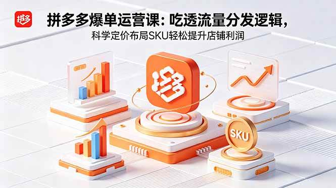 (18577期)拼多多爆单运营实战课:吃透流量分发逻辑,科学定价布局SKU轻松提升店铺利润-智云网创 - 网创副业项目资源站