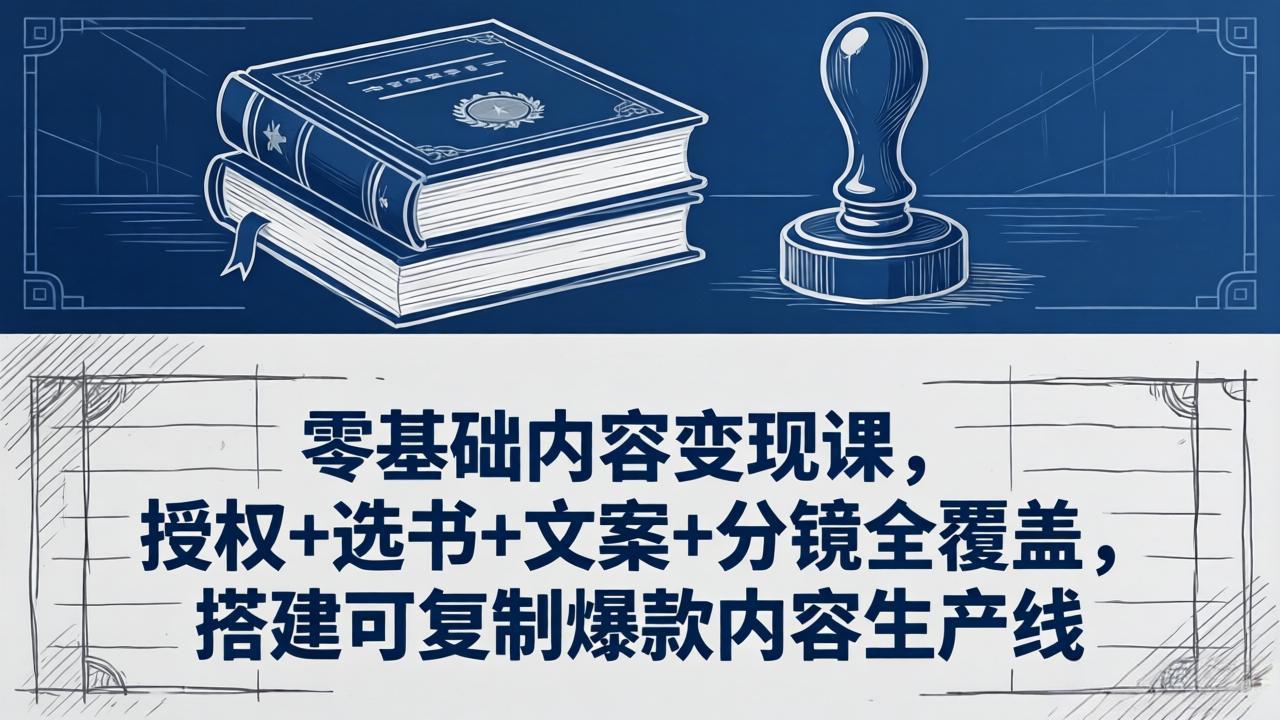 零基础内容变现课，授权+选书+文案+分镜全覆盖，搭建可复制爆款内容生产线-智云网创 - 网创副业项目资源站