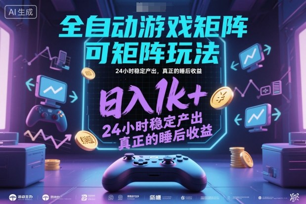 全自动游戏掘金，可矩阵操作，日入1k+，24小时稳定产出，真正的睡后收益【揭秘】-智云网创 - 网创副业项目资源站