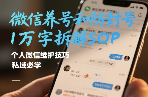 微信养号和防封号1万字拆解SOP,个人微信维护技巧,私域必学【文档】-智云网创 - 网创副业项目资源站