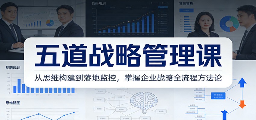 五道战略管理课：从思维构建到落地监控，掌握企业战略全流程方法论-智云网创 - 网创副业项目资源站