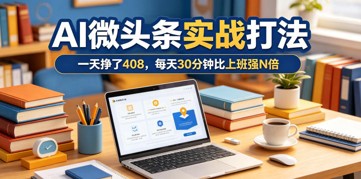 一天挣了408,AI微头条实战打法,每天30分钟比上班强N倍-智云网创 - 网创副业项目资源站