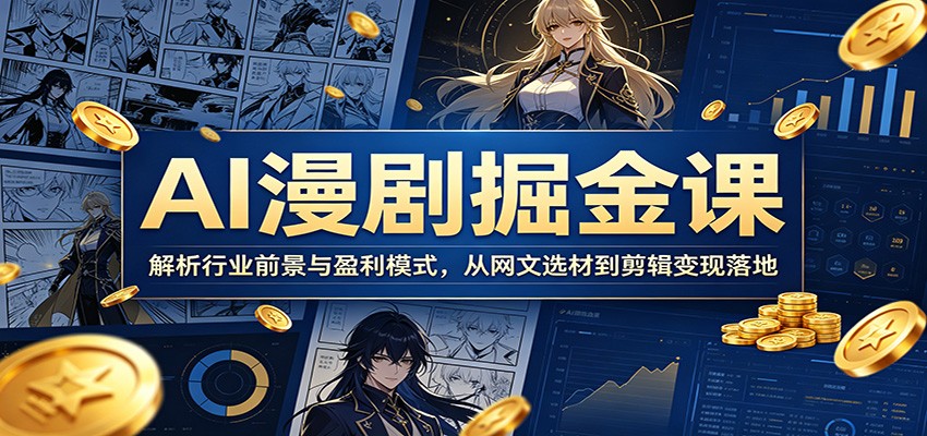 AI漫剧掘金课:解析行业前景与盈利模式,从网文选材到剪辑变现落地-智云网创 - 网创副业项目资源站