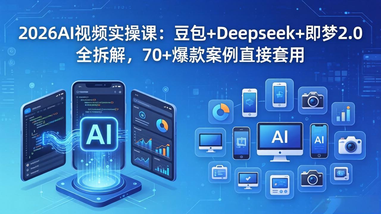 2026AI视频实操课:豆包+Deepseek+即梦2.0全拆解,70+爆款案例直接套用-智云网创 - 网创副业项目资源站